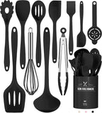 MEELANO Elfenbensfarvet Silikone Køkkenredskabssæt – Non-stick, Varmebestandigt & Ergonomisk