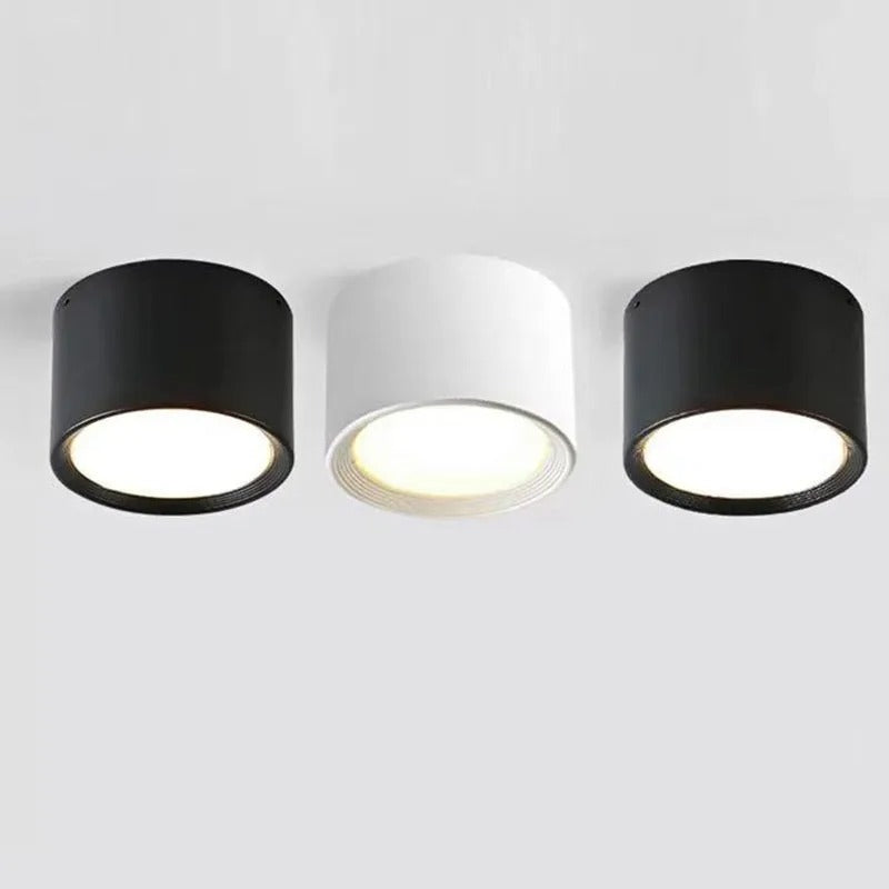 MEELANO Emberlynn overflademonteret downlight – moderne LED loftslampe med justerbar lystemperatur Sort
