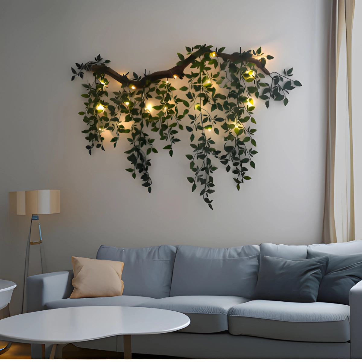 MEELANO Energieffektive LED-vinrankelys - Moderne grøn vægdekoration Default