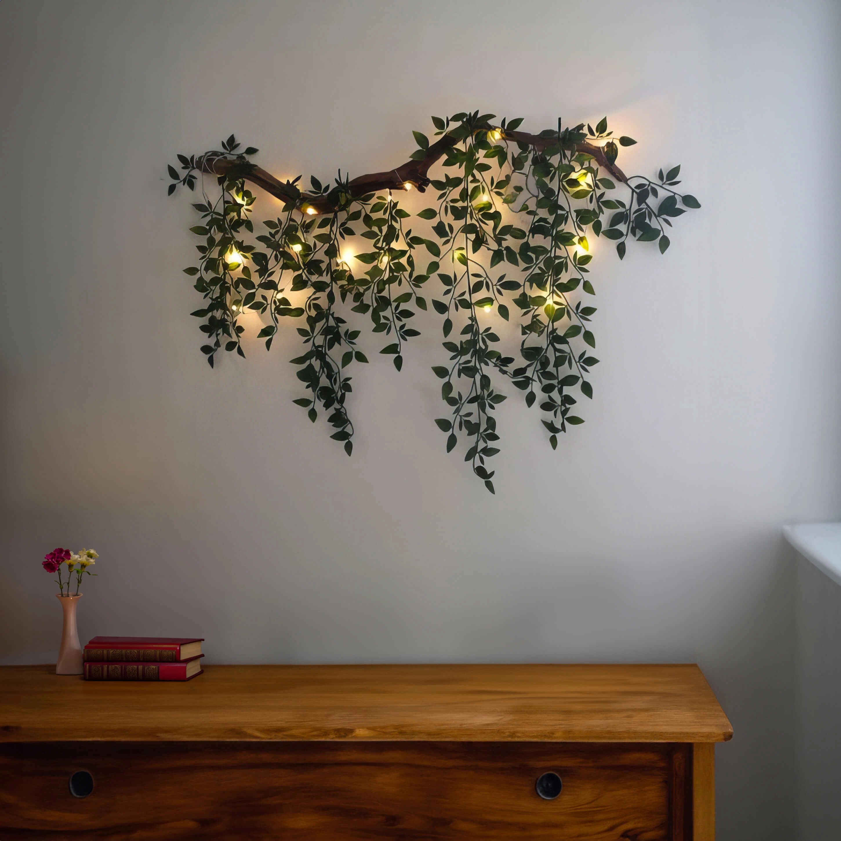 MEELANO Energieffektive LED-vinrankelys - Moderne grøn vægdekoration