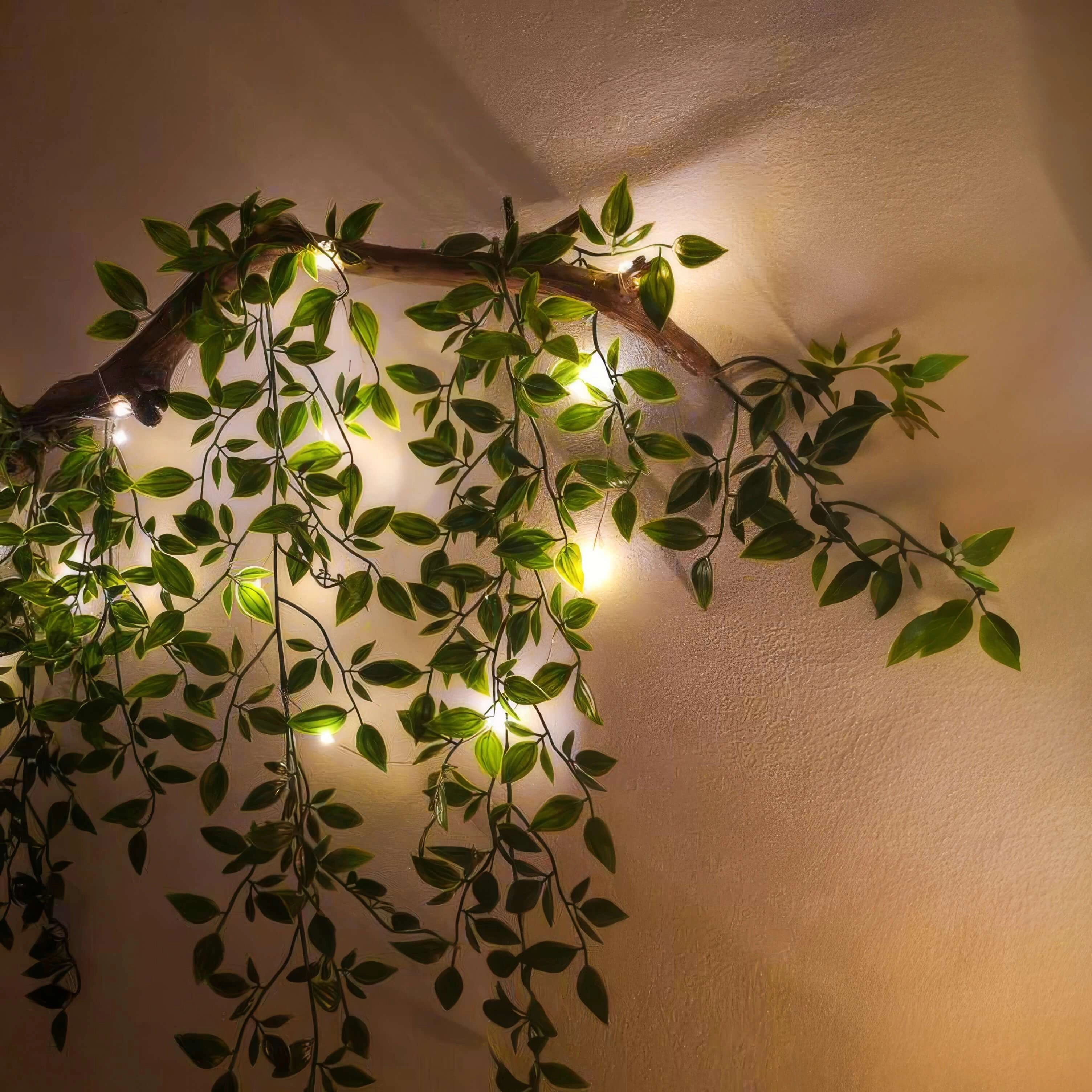 MEELANO Energieffektive LED-vinrankelys - Moderne grøn vægdekoration