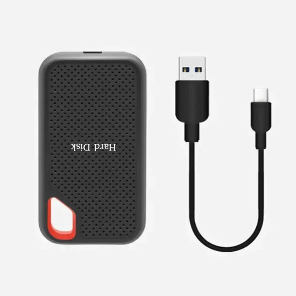 MEELANO Ekstern SSD Harddisk – Bærbar SSD med USB 3.2 Type-C til Hurtige Backups, Kompakt & Stødsikker, Sort