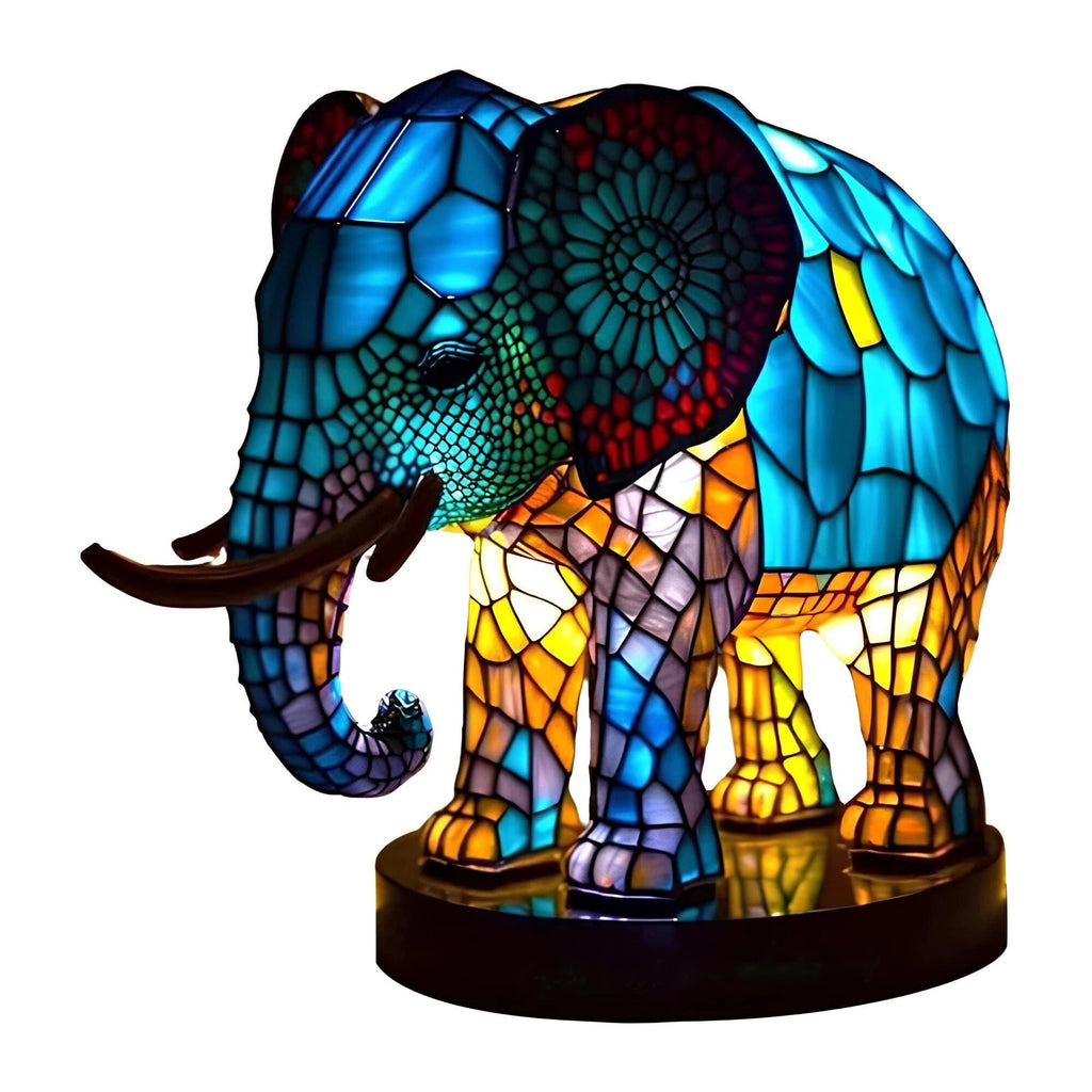 MEELANO Farverig Glas Drage Skulptur - Håndlavet Boligindretning Ornament Elefant