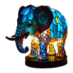 MEELANO Farverig Glas Drage Skulptur - Håndlavet Boligindretning Ornament Elefant