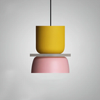 MEELANO Farverig Og Trendy Macaron LED Pendellampe Til Hjemmet Med Farvet Lysdesign Og Moderne Indretning LED Gul-lyserød