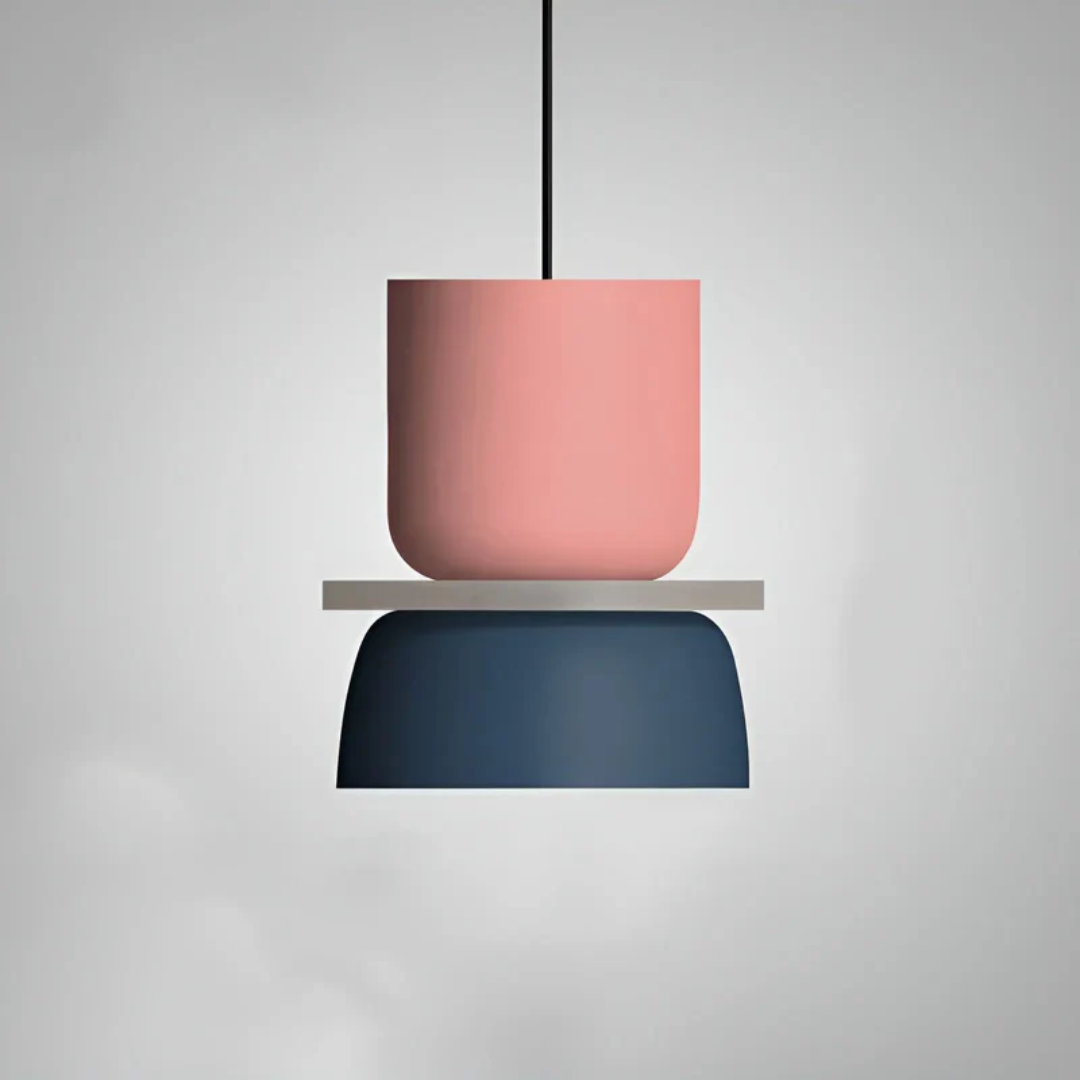 MEELANO Farverig Og Trendy Macaron LED Pendellampe Til Hjemmet Med Farvet Lysdesign Og Moderne Indretning LED Lyserød-blå