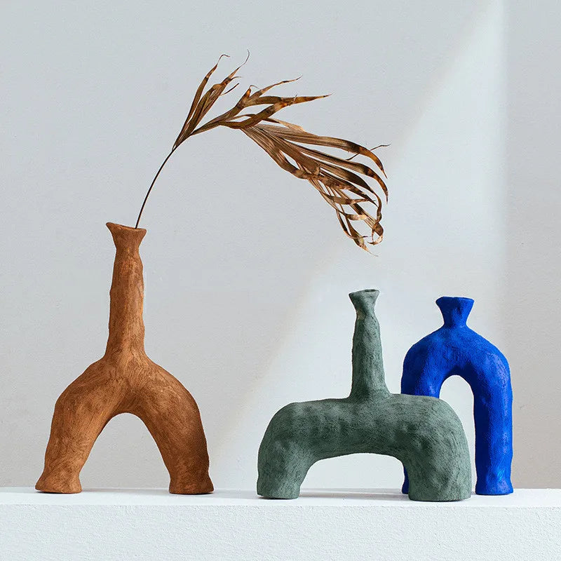 MEELANO Fayla Keramikvase Kollektion – Abstrakt Vase i Unikt Design & Naturlig Overflade