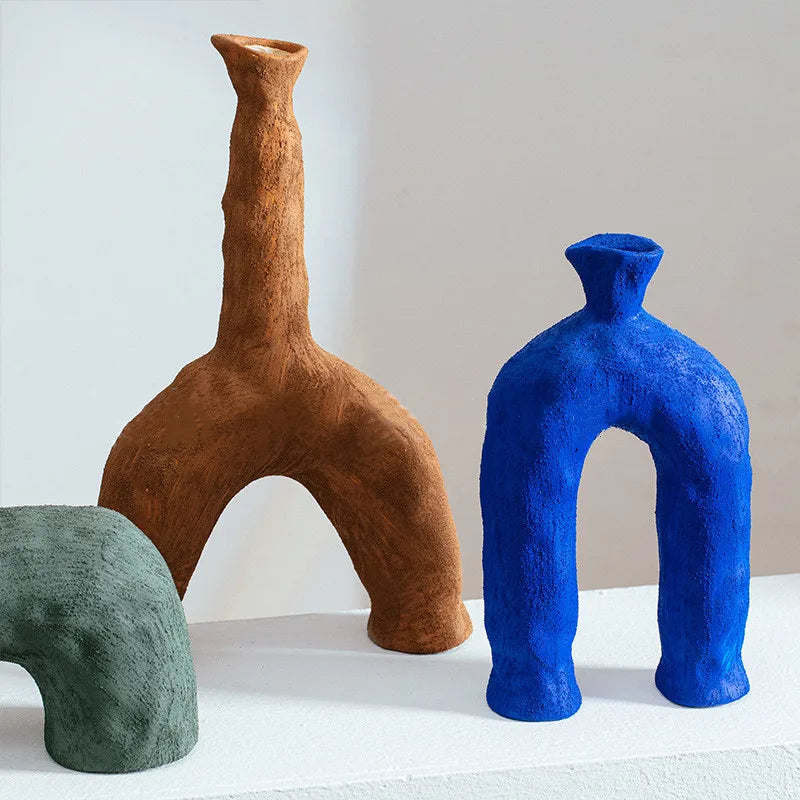 MEELANO Fayla Keramikvase Kollektion – Abstrakt Vase i Unikt Design & Naturlig Overflade