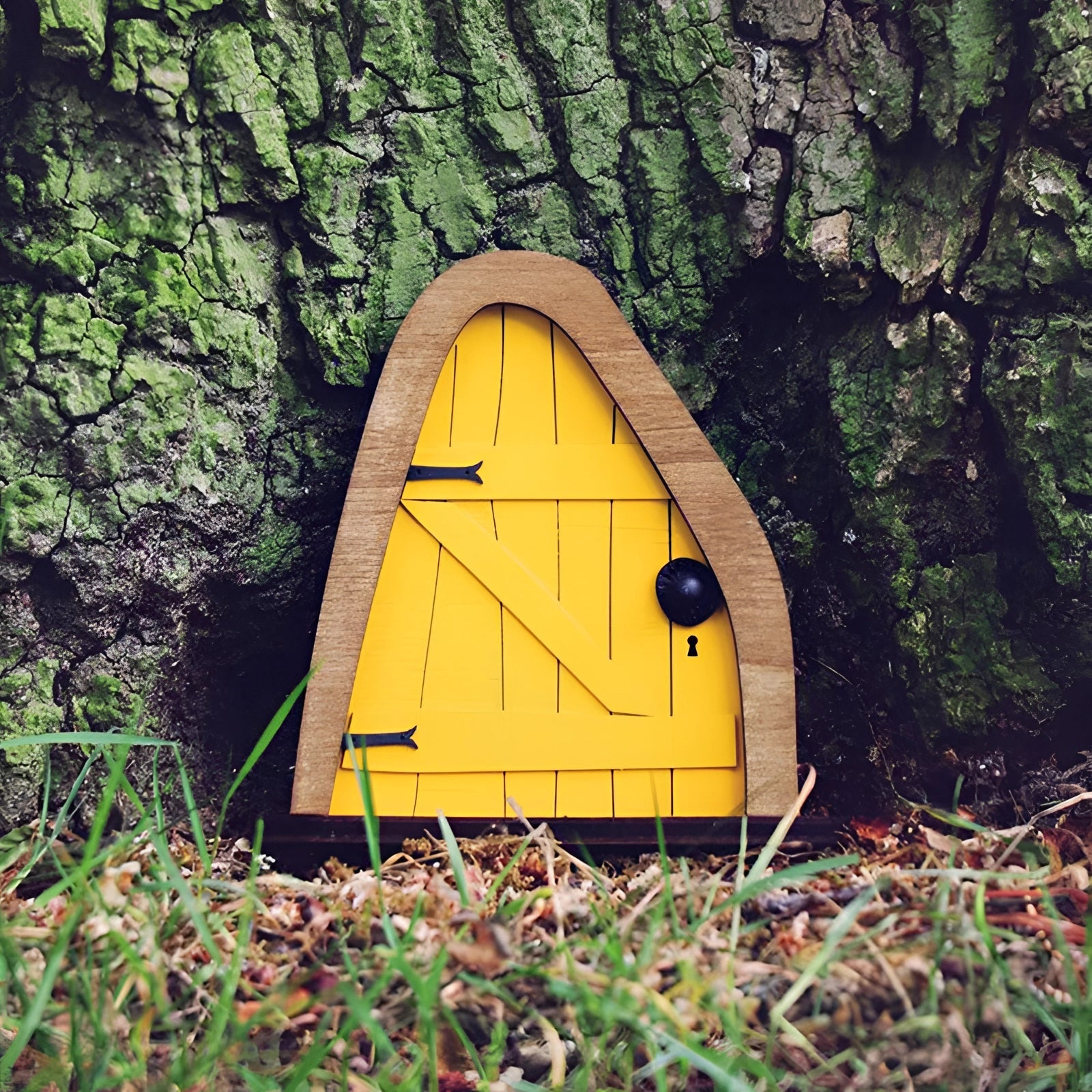 MEELANO Fehavedør - Miniature Fortryllet Trædekoration & Tilbehør Gul