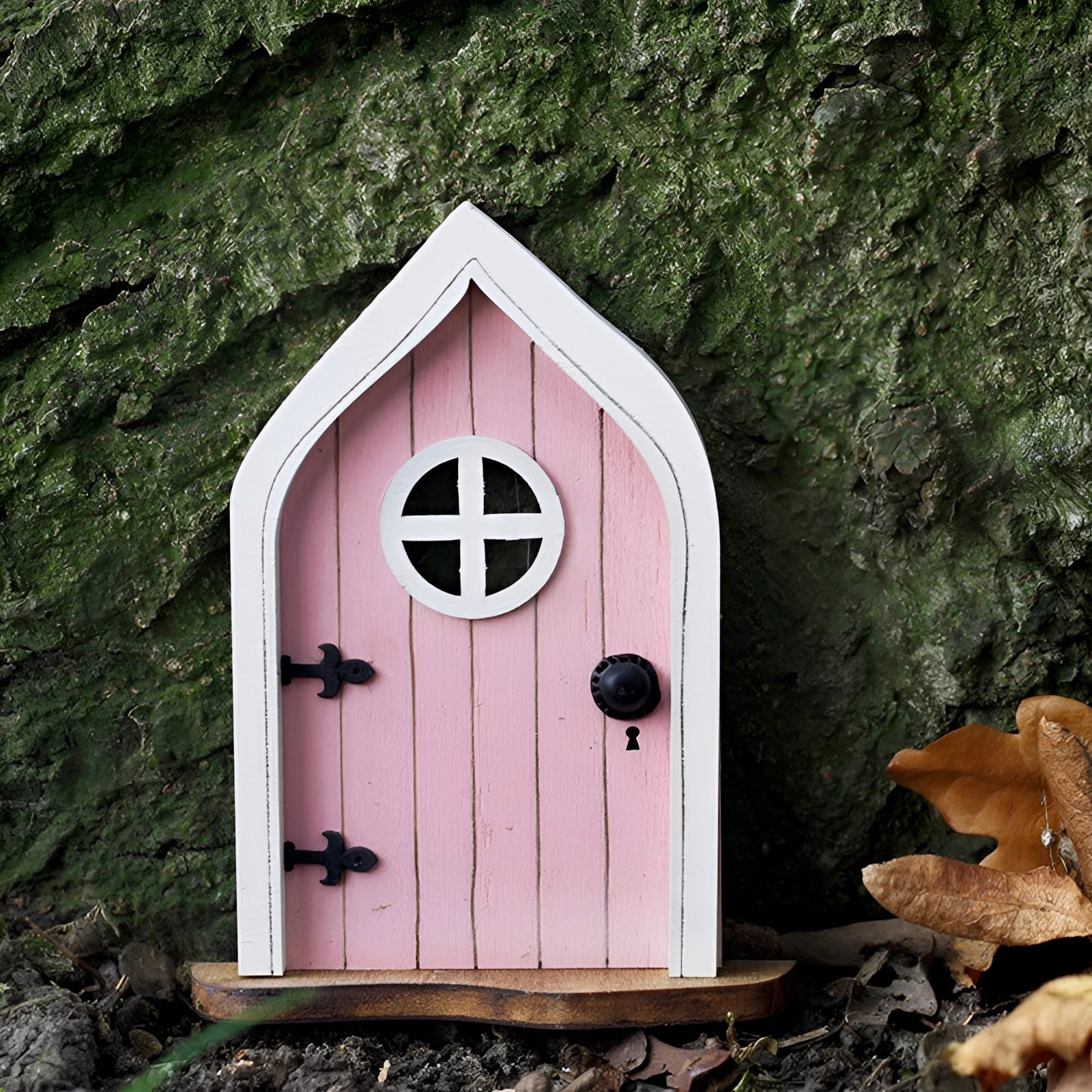 MEELANO Fehavedør - Miniature Fortryllet Trædekoration & Tilbehør lyserød (vindue)