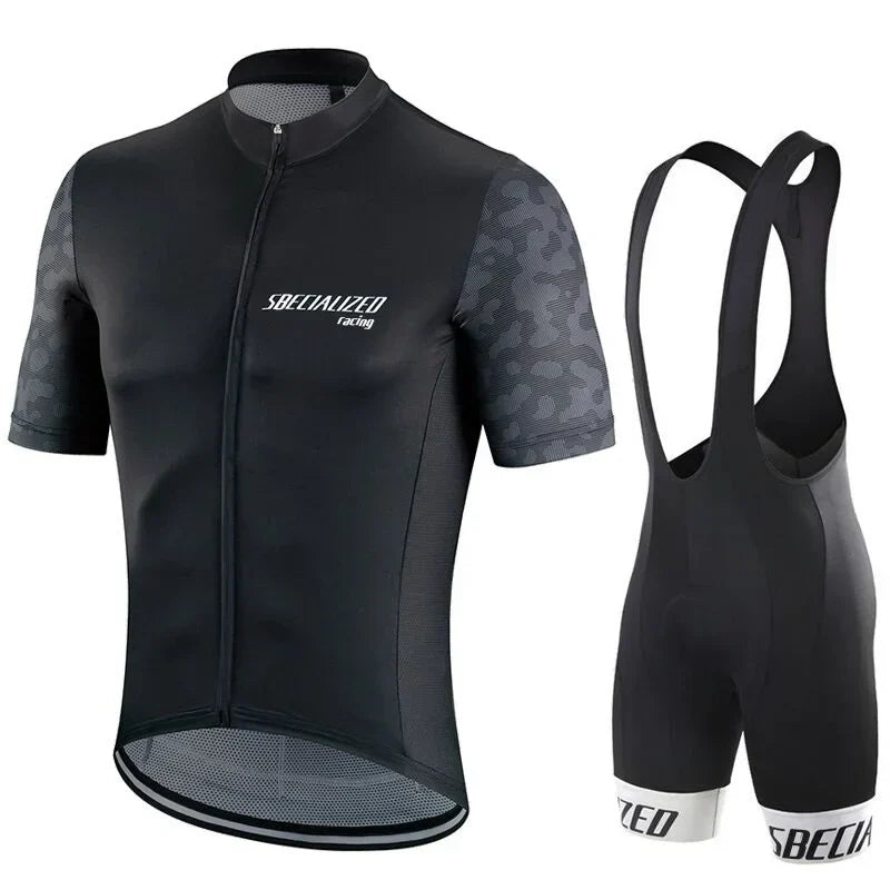 MEELANO Cykeltøj Sæt til Mænd Sommer – Åndbar Cykeltrøje og Bibshorts, Hurtigtørrende, 21 Designs, S–2XL – Hommes Sæt G