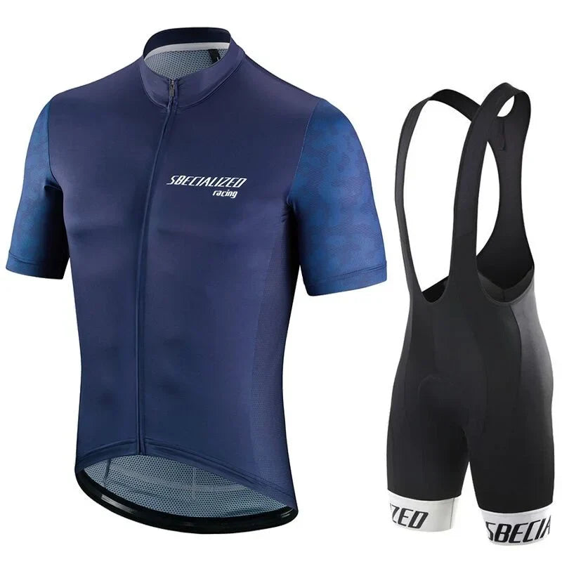 MEELANO Cykeltøj Sæt til Mænd Sommer – Åndbar Cykeltrøje og Bibshorts, Hurtigtørrende, 21 Designs, S–2XL – Hommes Sæt P