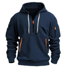 MEELANO Nisyros | Herre Fritids Hættetrøje med Lynlåslommer - Varm Sweatshirt & Zip Hoodie Mørkeblå
