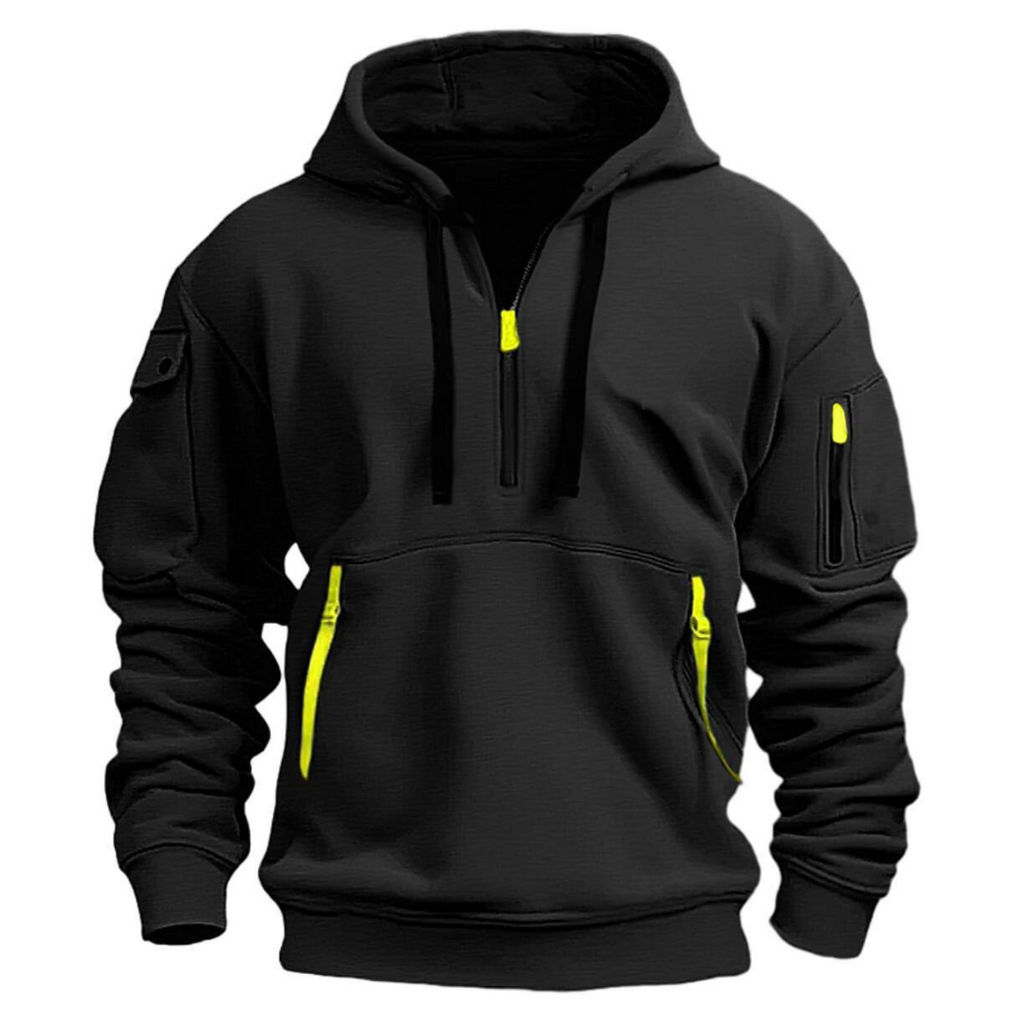MEELANO Nisyros | Herre Fritids Hættetrøje med Lynlåslommer - Varm Sweatshirt & Zip Hoodie Sort
