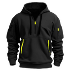 MEELANO Nisyros | Herre Fritids Hættetrøje med Lynlåslommer - Varm Sweatshirt & Zip Hoodie Sort