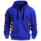 MEELANO Nisyros | Herre Fritids Hættetrøje med Lynlåslommer - Varm Sweatshirt & Zip Hoodie Blå