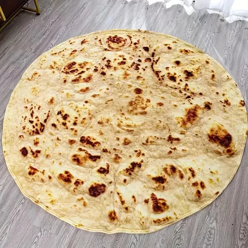 MEELANO Flanell Dækken Med Pizzamønster Blød Og Varm 150x200 Cm