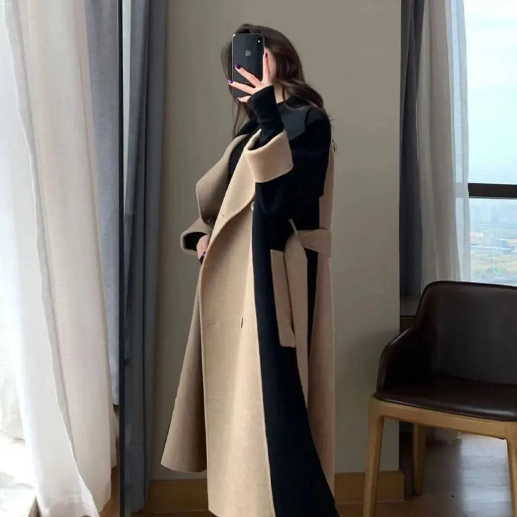 MEELANO Elegante Lange Frakke I To Farver Stilfuld Sofistikeret Look