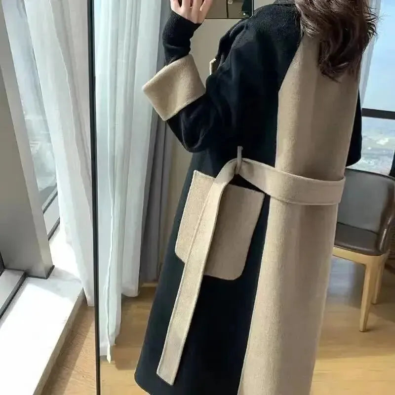 MEELANO Elegante Lange Frakke I To Farver Stilfuld Sofistikeret Look