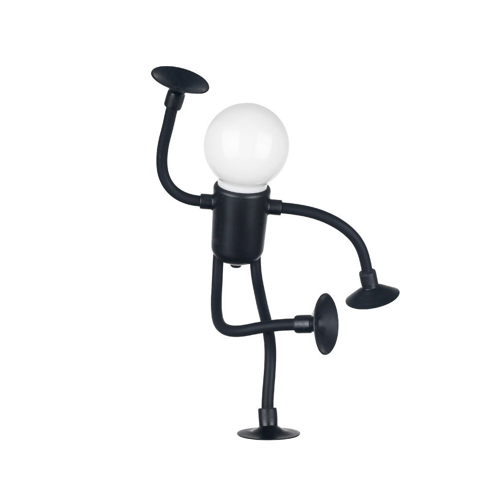 MEELANO Skrivebordslampe Bøjelig Med Sugekop Kompakt Alsidighed Til Hjemmet Sort