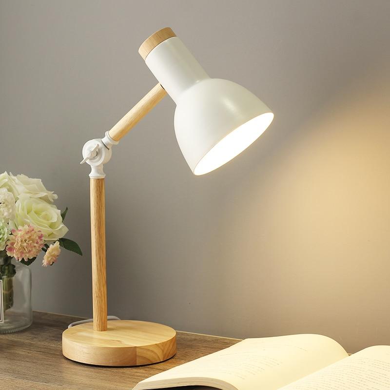 MEELANO Justerbar Skrivebordslampe Skandinavisk Stil Og Varme Hvid