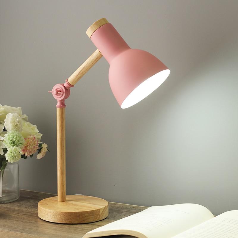 MEELANO Justerbar Skrivebordslampe Skandinavisk Stil Og Varme Lyserød