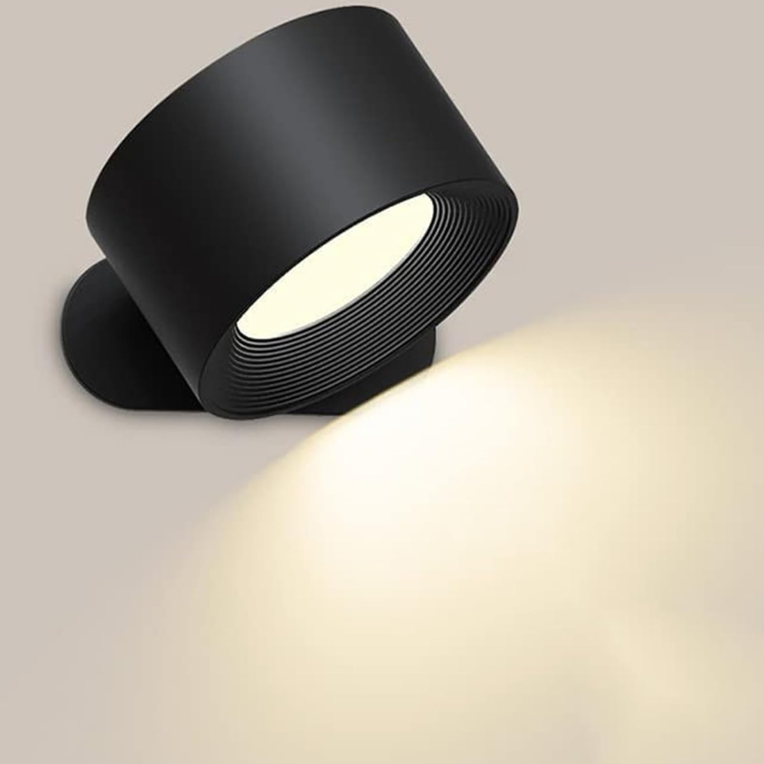 MEELANO Flexilight Trådløs Væglampe – LED Lys med Touch, USB Opladning & 360° Rotation Sort