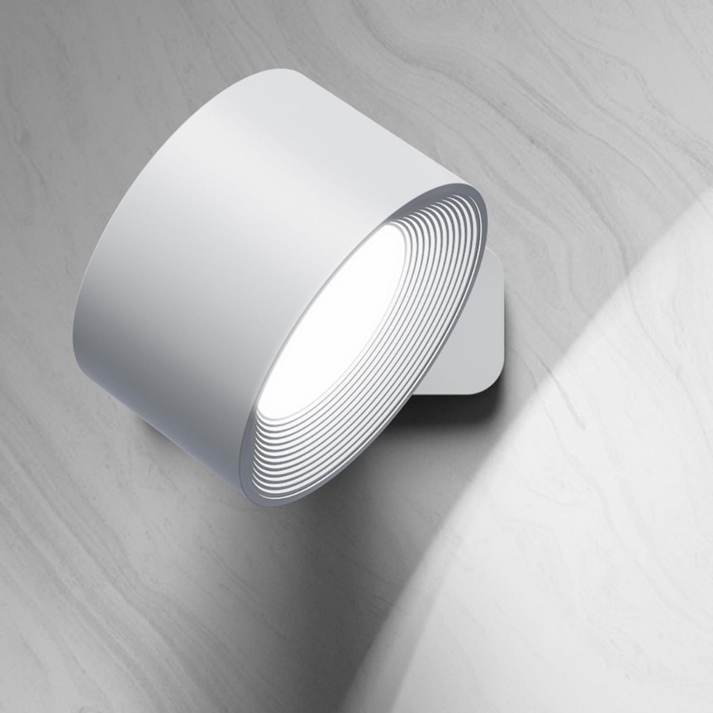 MEELANO Flexilight Trådløs Væglampe – LED Lys med Touch, USB Opladning & 360° Rotation Hvid