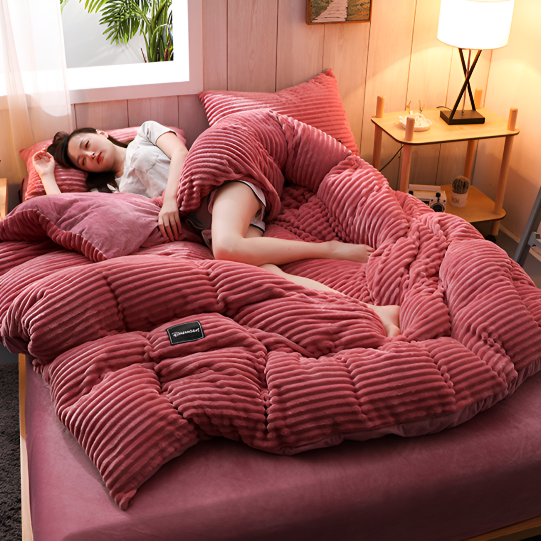 MEELANO Fluffy Dekbedovertrek i Fleece og Mikrofiber – Året Rundt Komfort