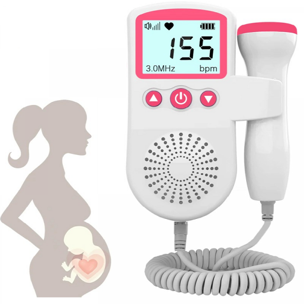 MEELANO Foster Doppler Pulsmåler Hjem Graviditet Baby Foster Pulsmåler Lyddetektor Rød