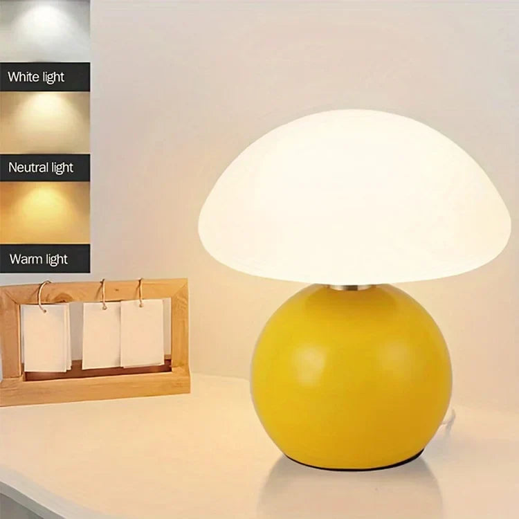 MEELANO Fransk Svampelampe – Stilfuld Bordlampe i Retrodesign orange