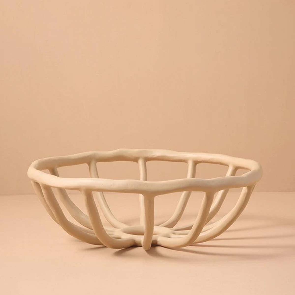 MEELANO Frugtskål Kunstharz Cremefarvet Elegant Design Taupe