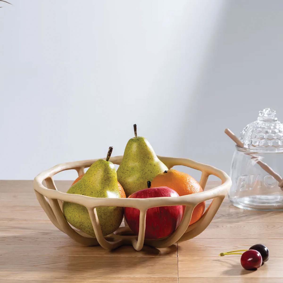 MEELANO Frugtskål Kunstharz Cremefarvet Elegant Design