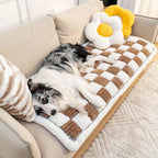 Blødt Kæledyrstæppe – Sofabeskytter til Hund & Kat i Chenille, Skridsikkert Hundetæppe, Maskinvaskbart – CozyCover
