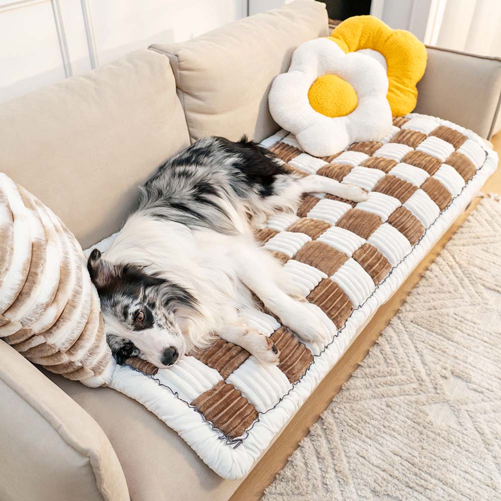 Blødt Kæledyrstæppe – Sofabeskytter til Hund & Kat i Chenille, Skridsikkert Hundetæppe, Maskinvaskbart – CozyCover