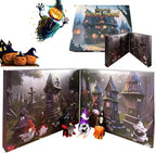 MEELANO Julekalender med Plysnisser – Håndlavet Genbrugelig Stofkalender med 3 Plysnisser & 21 Overraskelser, 3 Varianter Halloween-nisse