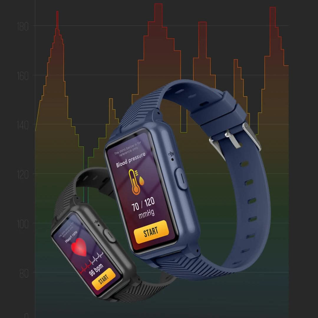 MEELANO GPS Smartwatch til Ældre med Faldregistrering & SOS-knap – 4G Lokaliseringsur med Alarm til Kontakter, 4 Farver