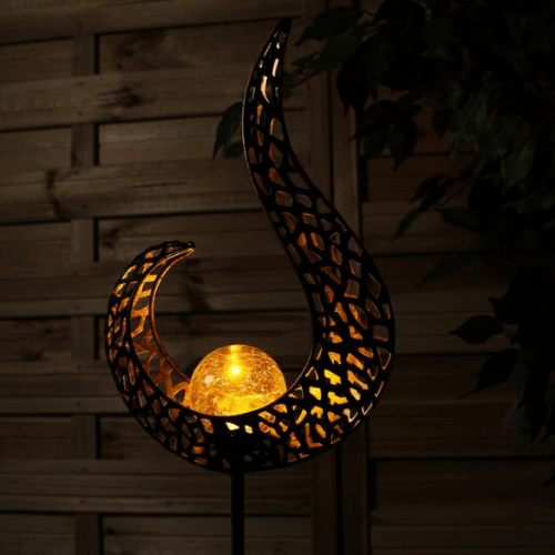 MEELANO Solcellelampe i Metal til Haven med Varmt LED Lys og Stilfuld Udendørsbelysning