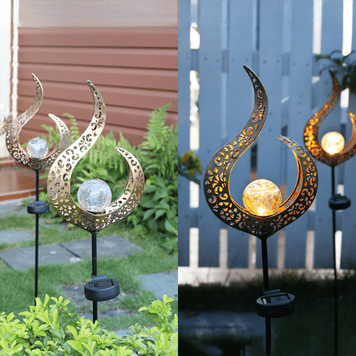 MEELANO Solcellelampe i Metal til Haven med Varmt LED Lys og Stilfuld Udendørsbelysning