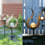 MEELANO Solcellelampe i Metal til Haven med Varmt LED Lys og Stilfuld Udendørsbelysning