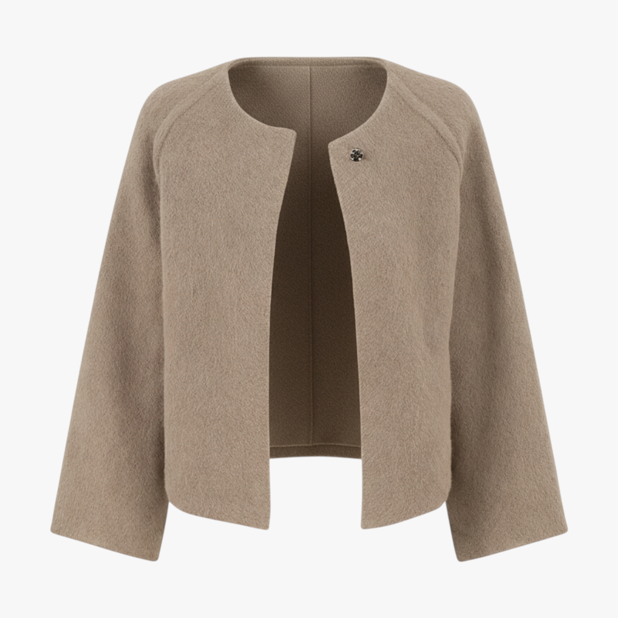 MEELANO Bersh | Dame Finstrikket Jakke med Knapper - Elegant Blød Cardigan Overgangsjakke Khaki