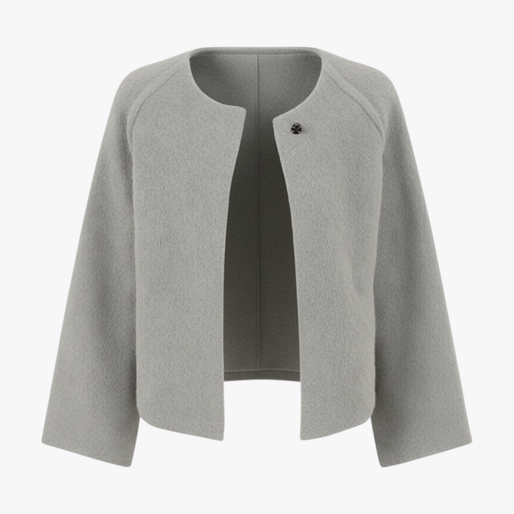MEELANO Bersh | Dame Finstrikket Jakke med Knapper - Elegant Blød Cardigan Overgangsjakke