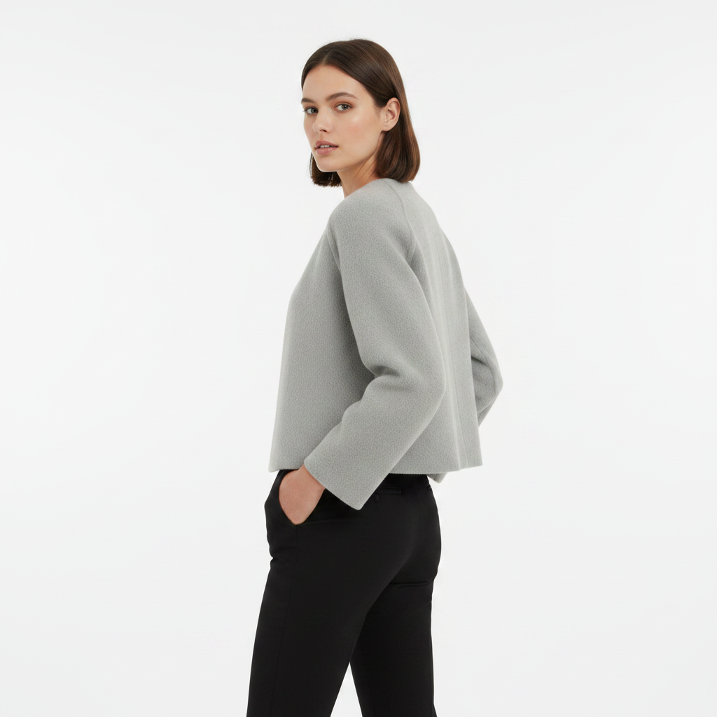 MEELANO Bersh | Dame Finstrikket Jakke med Knapper - Elegant Blød Cardigan Overgangsjakke