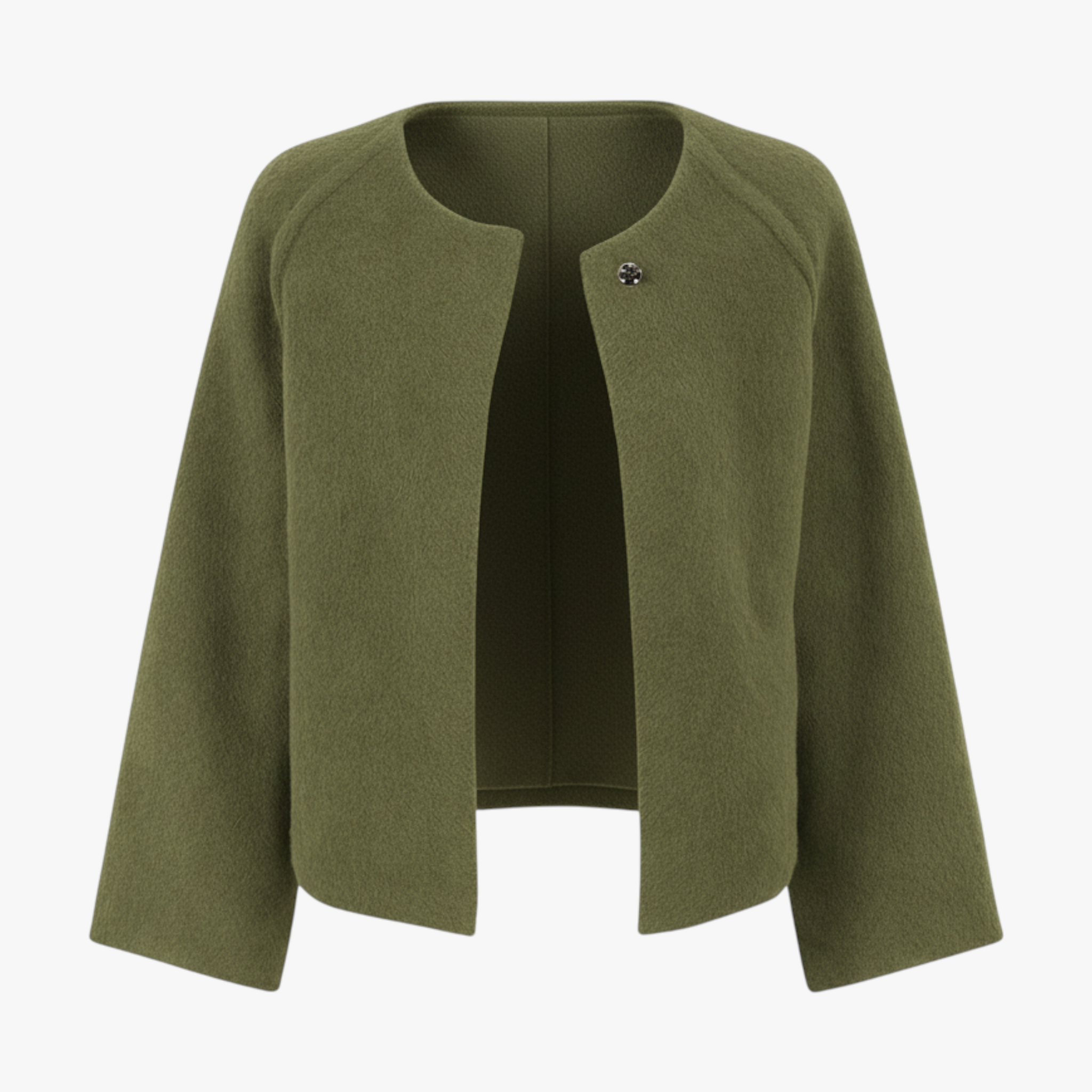 MEELANO Bersh | Dame Finstrikket Jakke med Knapper - Elegant Blød Cardigan Overgangsjakke Grøn