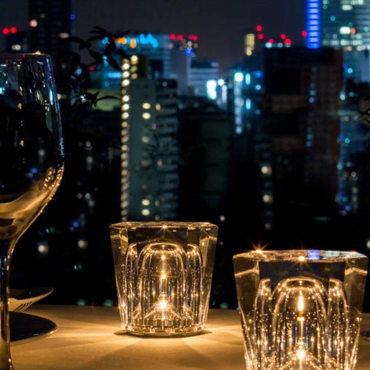 MEELANO Genopladelig LED krystal diamant bordlampe