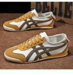 MEELANO Geometriske sommersneakers med gummisål til kvinder og mænd kamel