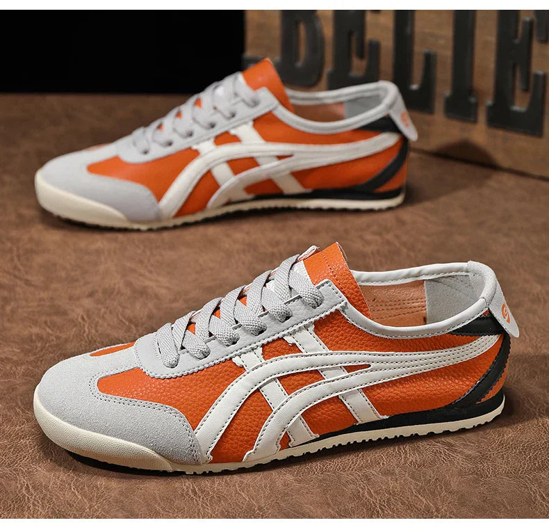 MEELANO Geometriske sommersneakers med gummisål til kvinder og mænd orange