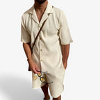MEELANO Hommes | Polo Jakkesæt i Fløjl – Casual Stil & Blødt Materiale til Hverdagen