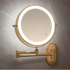 MEELANO GlamLite | LED spejllampe med forstørrelse og genopladeligt batteri Guld