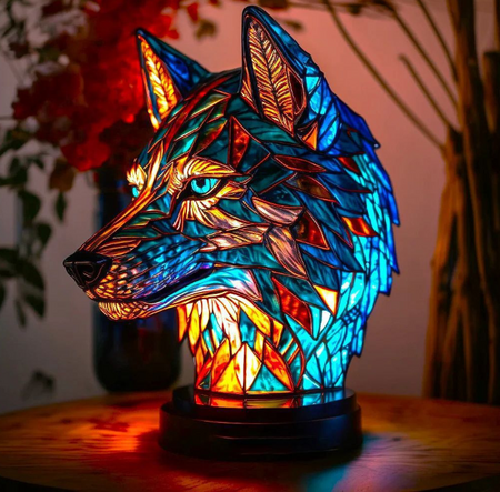 MEELANO Dæmpbar Designlampe Med LED Og Kunstnerisk Finish Hjemmet Ulvehoved